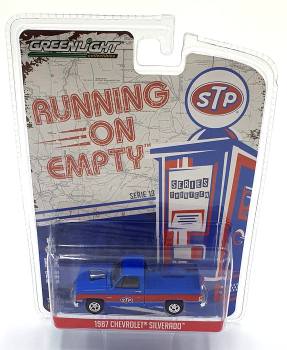 Greenlight 1/64 Scale 41130-C - 1987 Chevrolet Silverado - Blue/Red