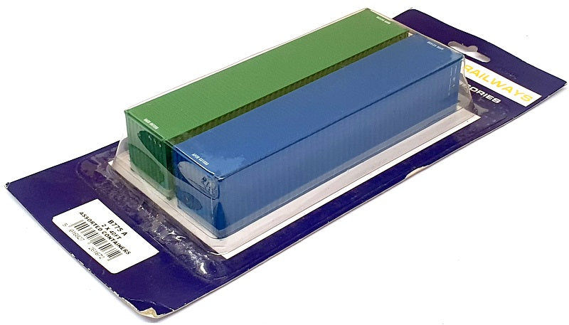 Dapol OO Scale B775 A - 2x 40ft Assorted Containers - Green Blue