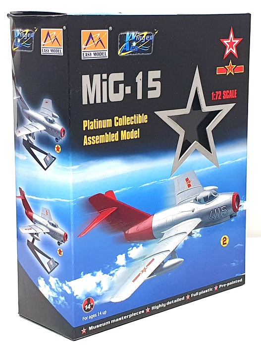 Easy Model 1/72 Scale 37131 - MiG-15 Soviet Aircraft 4115 - Silver/Red