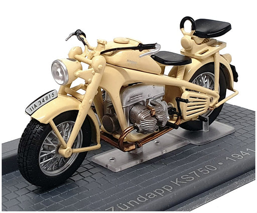 Ixo Museum 1/24 Scale MB01 - 1941 Zundapp KS750 Motorbike - Cream
