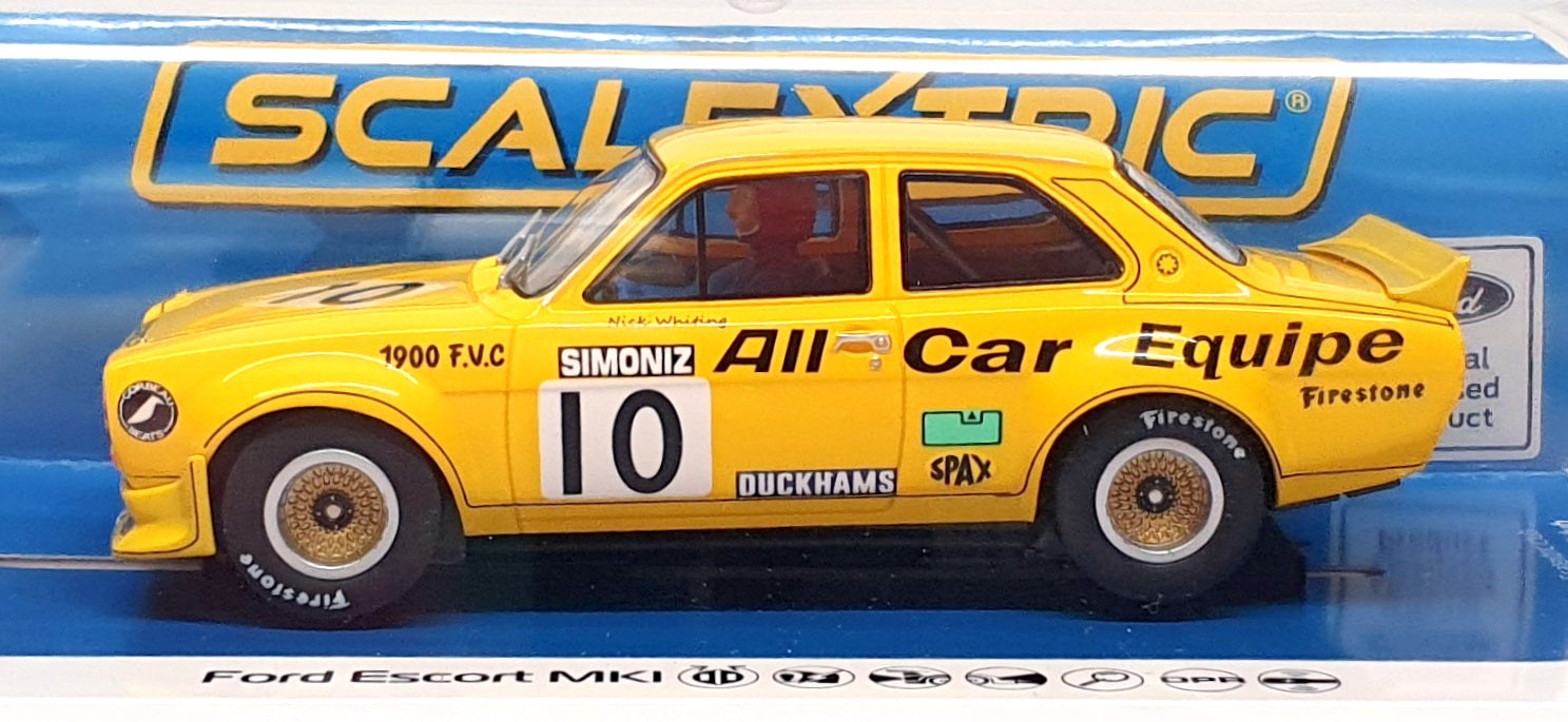 Scalextric 1/32 Scale Slot Car C4590 - Ford Escort Mk1 #10 N. Whiting - Yellow