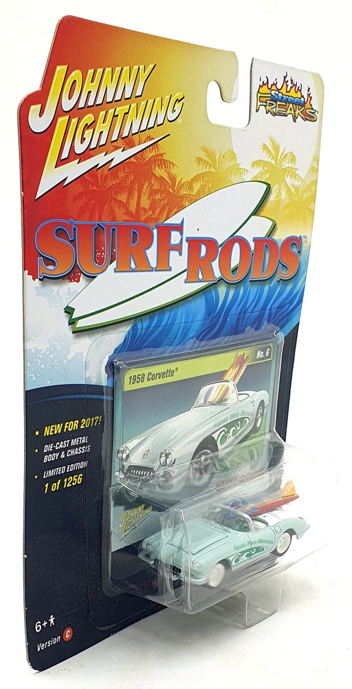 Johnny Lightning 1/64 Scale JLSF003 Surf Rods - 1958 Corvette Surf Rods - Green