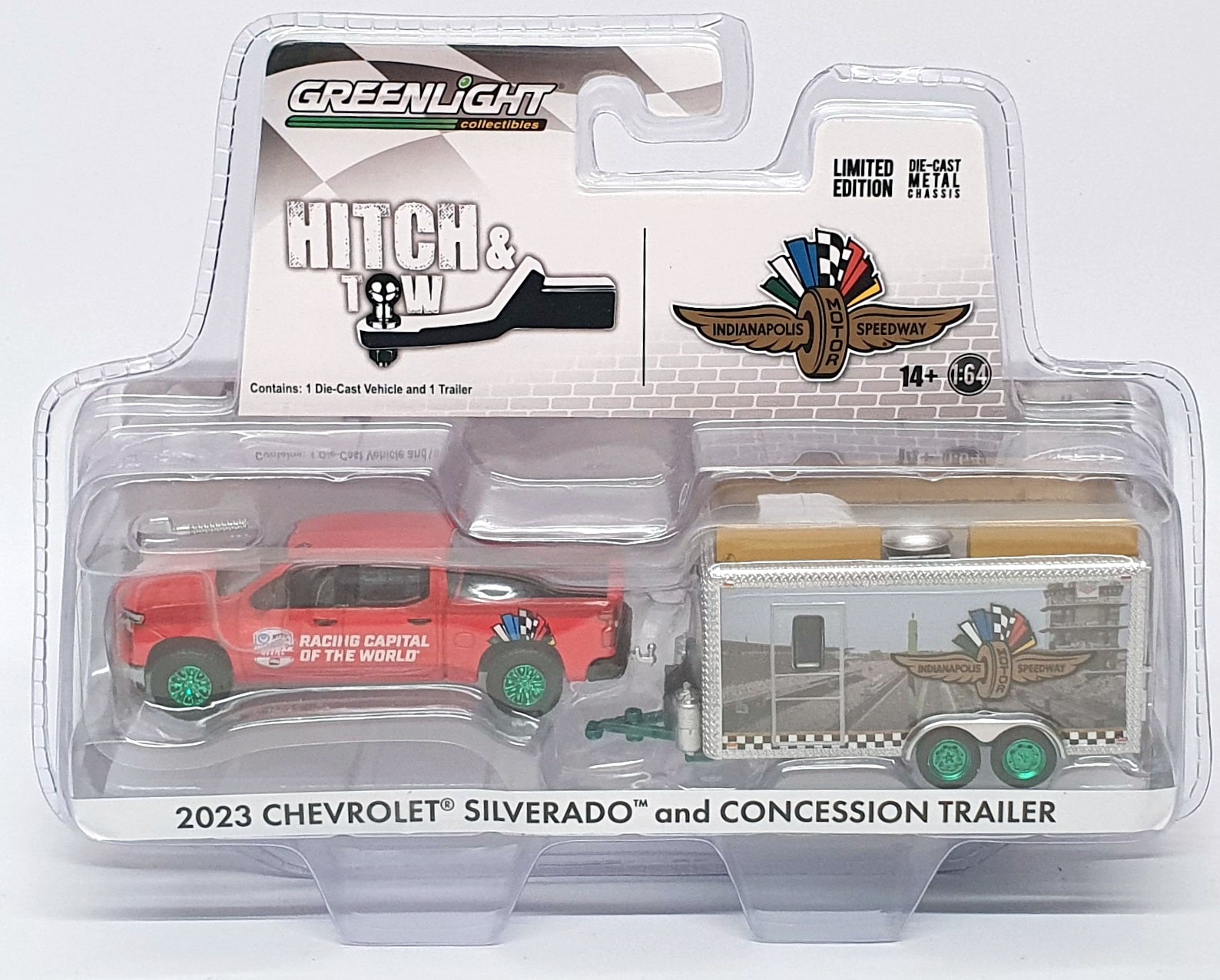Greenlight 1/64 Scale 30456 2023 Chevrolet Silverado & Concession Trailer CHASE