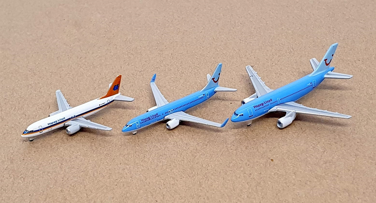 Herpa 1/1000 Scale 570039 - 3 Piece Hapag-Lloyd Set Boeing (2) Airbus (1)
