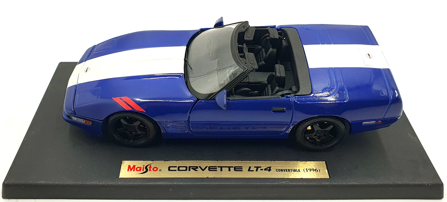 Maisto 1/18 Scale Diecast 31830 - Corvette LT-4 Convertible 1996 - Blue/White