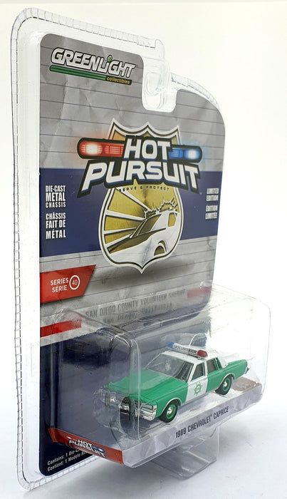 Greenlight 1/64 Scale 42980-B 1989 Chevrolet Caprice Police Car - Green