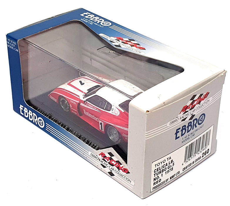 Ebbro 1/43 Scale 260 - Toyota Celica LB Turbo Gr.5 #1 1978 - Red