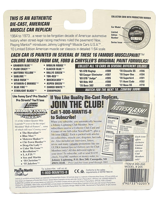 Johnny Lightning 1/64 Scale 200-200 - Muscle Cars 1969 Pontiac GTO Judge Purple