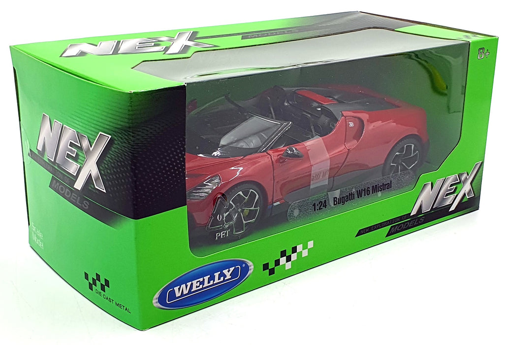 Welly NEX 1/24 Scale Diecast 24127W-RD - Bugatti W16 Mistral - Red
