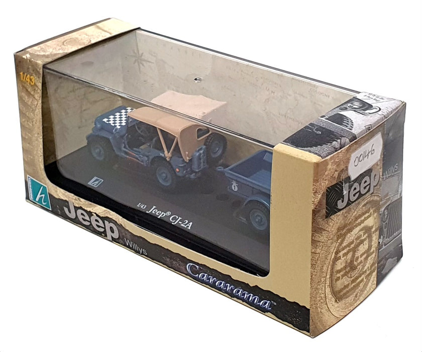 Cararama 1/43 Scale 00146 - Jeep CJ-2A Airport Dispersal Guidance - Blue