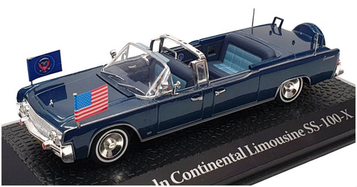 Atlas Editions 1/43 Scale 2696 601 - JFK Lincoln Continental Limo SS-100-X Blue