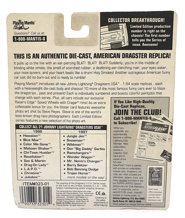 Johnny Lightning 1/64 Scale 323-01 - Special Bonus White Lightning - Met. Red