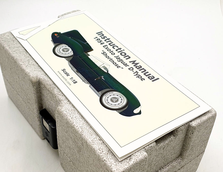 Exoto 1/18 Scale Diecast RLG88003 - 1954-57 Jaguar D-Type Short Nose Silver