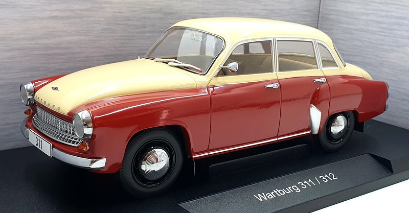 Model Car Group 1/18 Scale MCG18299 - Wartburg 311/312 - Dark Red/Beige
