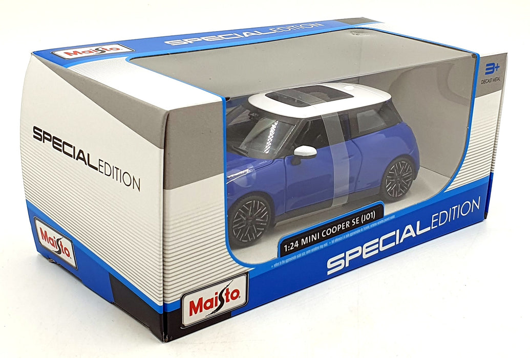Maisto 1/24 Scale Diecast 32926 - Mini Cooer SE (J01) - Blue/White