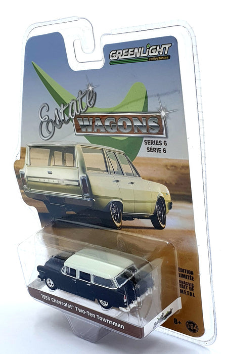 Greenlight 1/64 Scale 36010-A - 1955 Chevrolet Two-Ten Townsman - Black