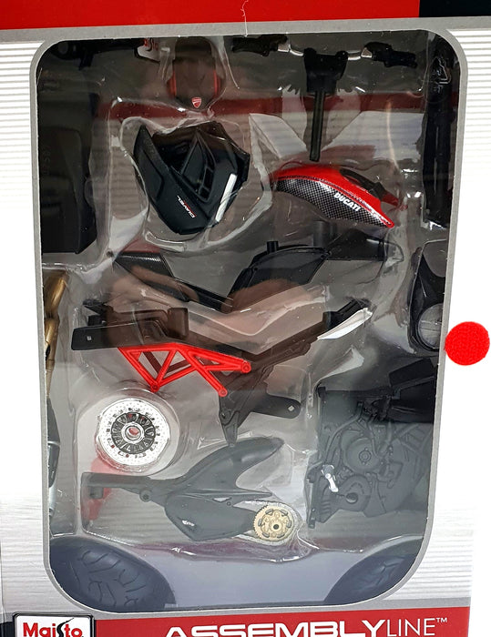 Maisto 1/12 Scale Kit 39196 - 2011 Ducati Diavel Carbon Motorbike - Black/Red