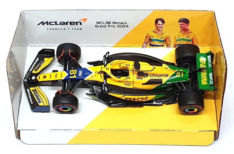 Burago 1/43 Scale 18-38214PS F1 McLaren Monaco GP 2024 #81 Piastri Senna Livery