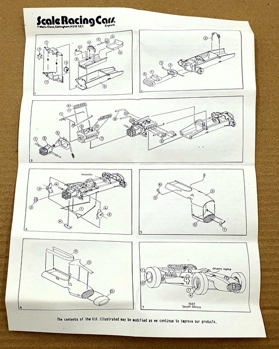 S.R.C. Models 1/43 Scale Unbuilt Kit 18-87 - 1966 F1 Cooper-Maserati Type 81