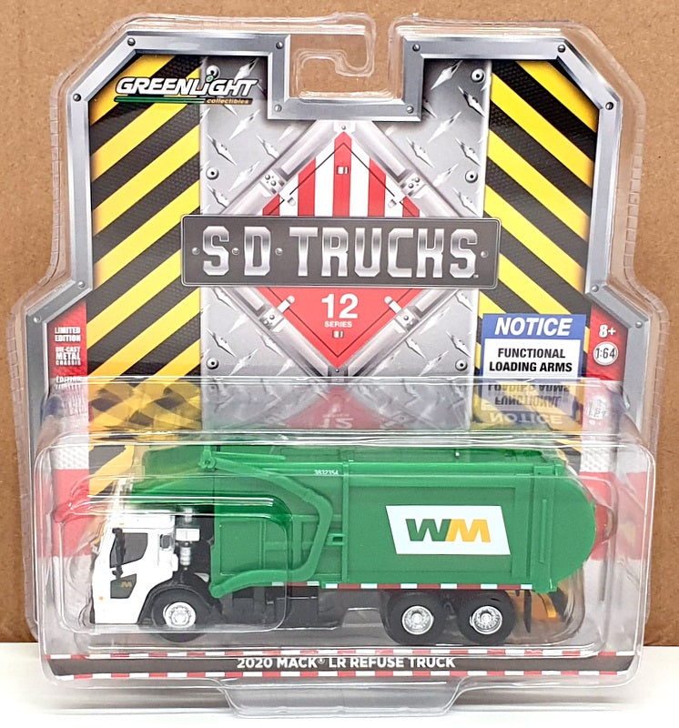 Greenlight 1/64 Scale 45120-C - 2020 Mack LR Refuse Truck - White/Green