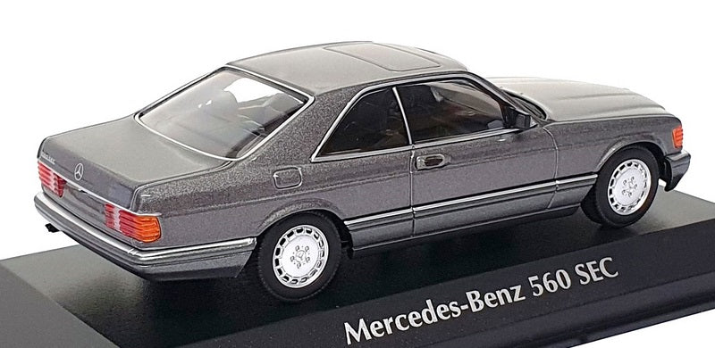 Maxichamps 1/43 Scale 940 035122 - 1986 Mercedes Benz 560 SEC - Met. Grey