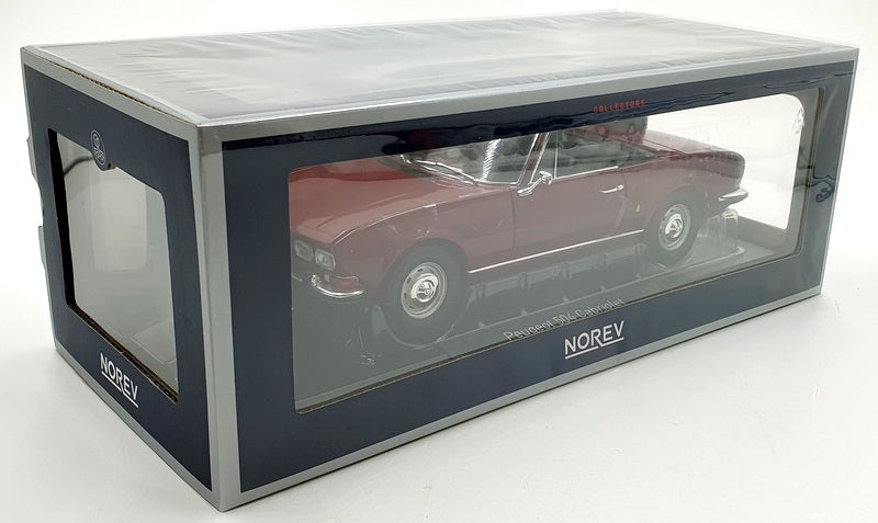 Norev 1/18 Scale Diecast 184818- 1969 Peugeot 504 Cabriolet - Andalou Red