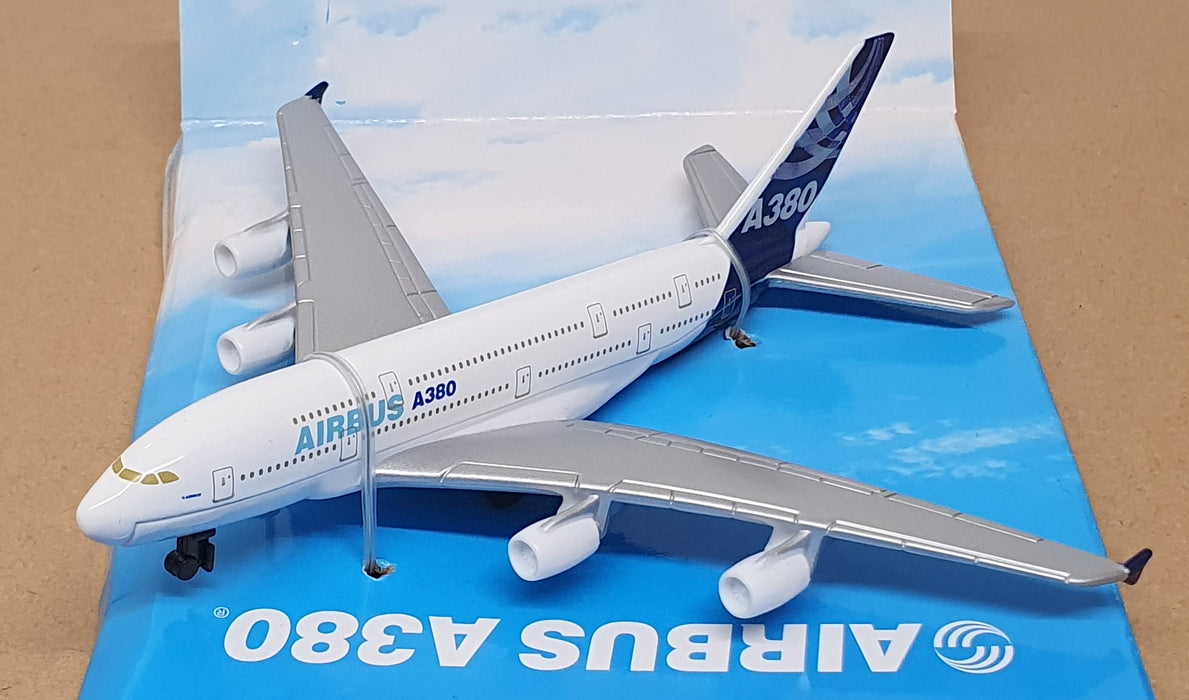 Daron Toys Appx 14cm Long Diecast RT0380 - Airbus A380 Aircraft - White/Blue