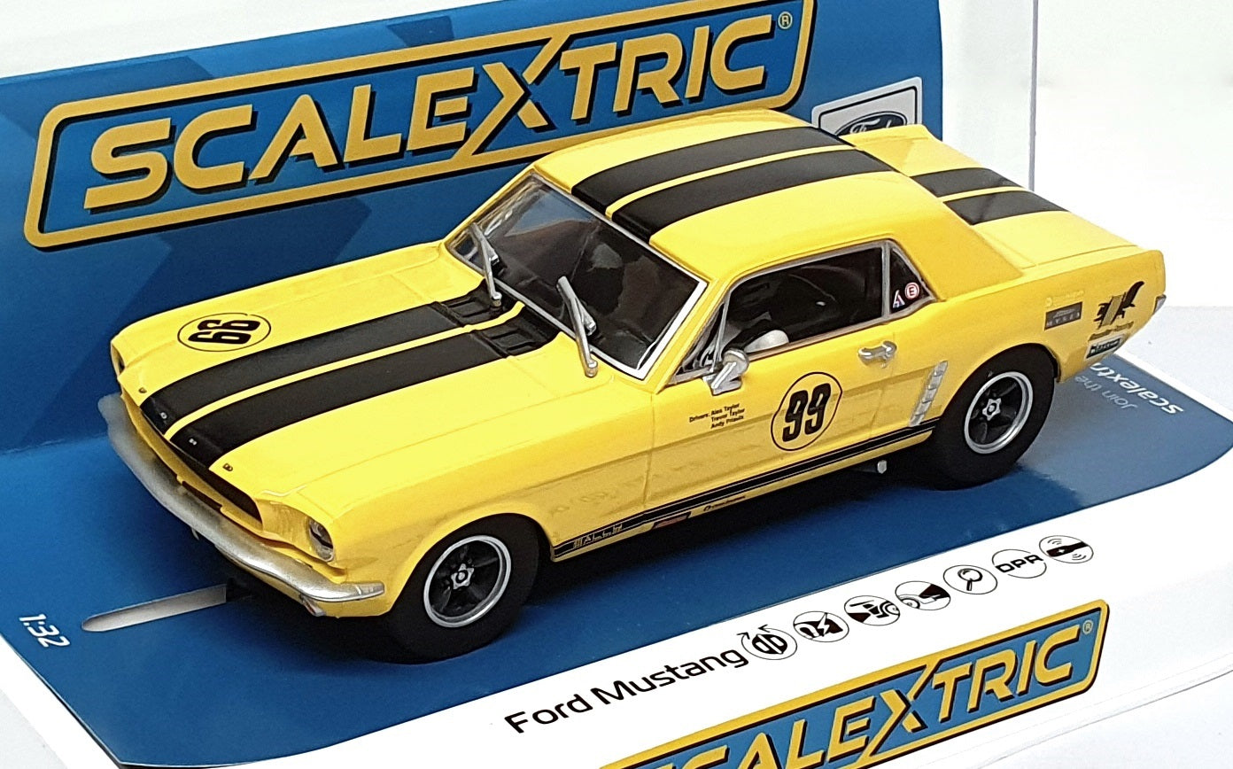 Scalextric 1/32 Scale Slotcar C4537 Ford Mustang #99 Rassler Racing Yellow/Black