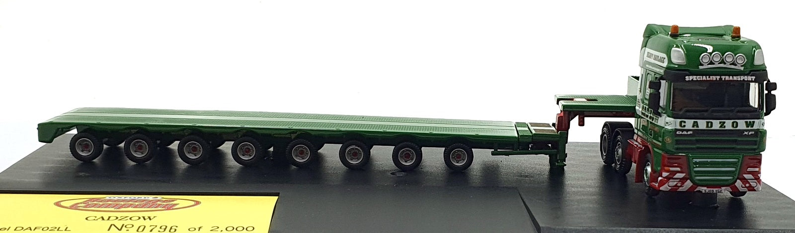 Oxford Diecast 1/76 Scale DAF02LL - DAF 105 (SS) Low Loader Cadzow - Green