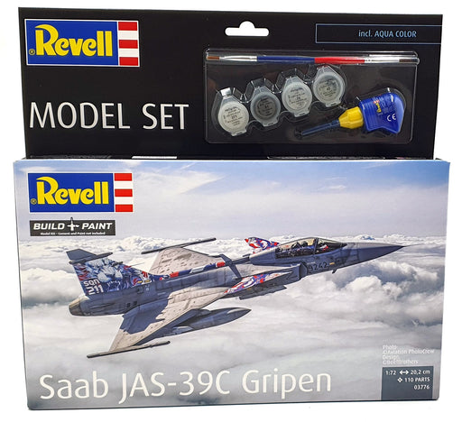 Revell 1/72 Scale Model Kit 03776 - Saab JAS-39C Gripen Aircraft with Paint/Glue