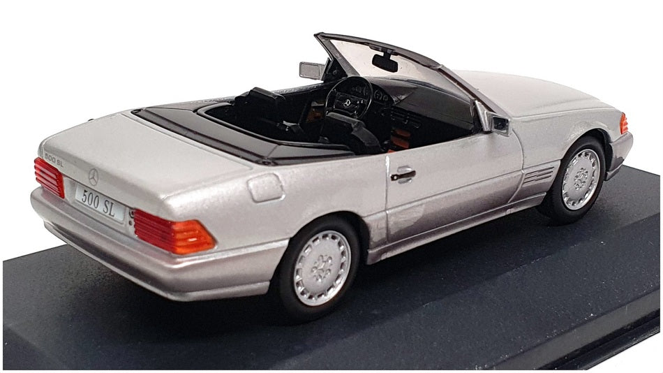 Ixo 1/43 Scale Diecast 26424A - 1989 Mercedes Benz 500 SL Convertible - Silver