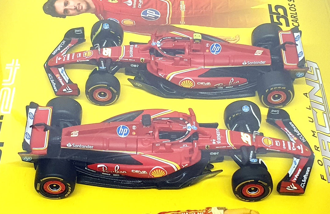 Burago 1/43 Scale Twin Set 18-36856 - F1 Ferrari SF-24 #16 Leclerc & #55 Sainz
