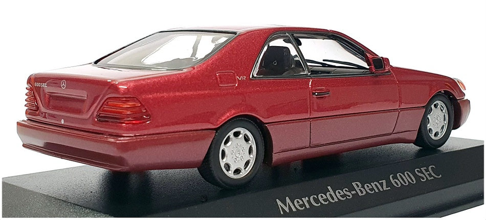 Maxichamps 1/43 Scale 940 032601 - 1992 Mercedes Benz 600 SEC (C140) - Met Red