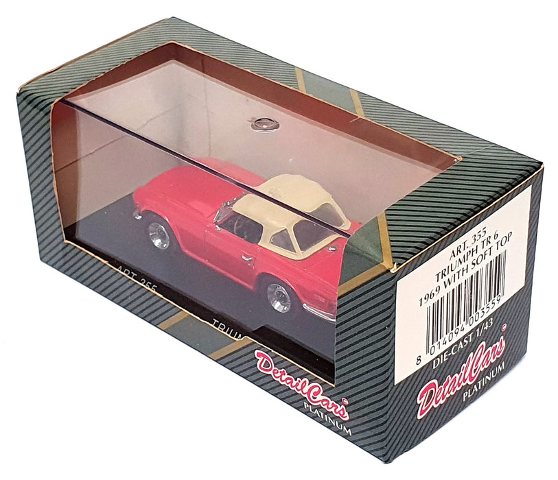 Detail Cars 1/43 Scale Diecast ART355 - 1969 Triumph TR6 Soft Top - Red 