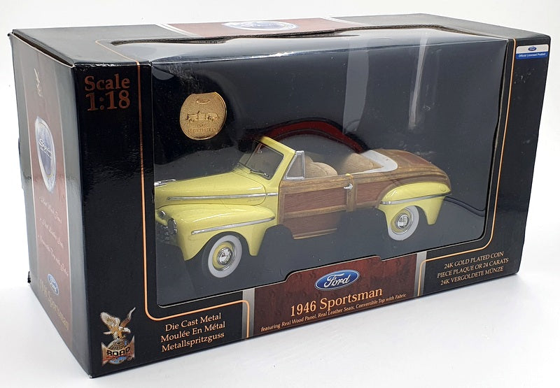 Road Signature 1/18 Scale Diecast 20048 - 1946 Ford Sportsman - Yellow