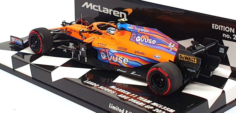 Minichamps 1/43 Scale 537 216604 - F1 McLaren MCL35M #4 Abu Dhabi GP 2021 Norris