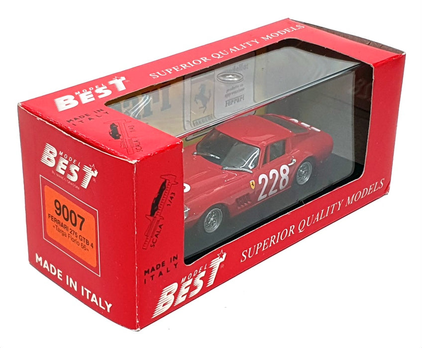 Best Model 1/43 Scale 9007 - Ferrari 275 GTB/4 #228 Targa Florio 1966 - Red