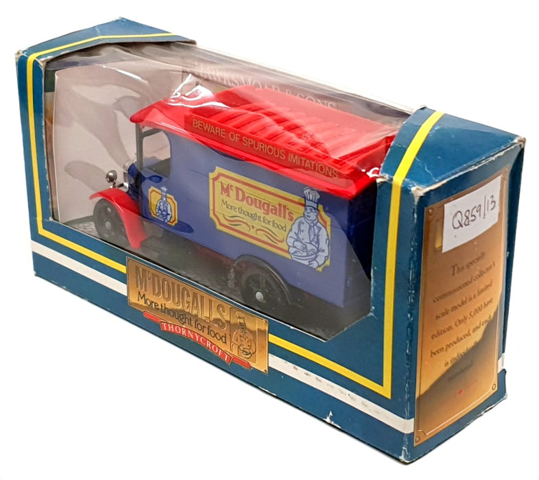 Corgi Appx 13cm Long Q859/13 - McDougalls Thornycroft Van - Blue/Red