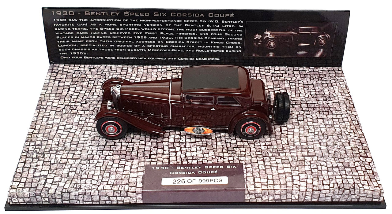 Minichamps 1/43 Scale 437 139420 - 1930 Bentley Speed Six Corsica Coupe - Brown