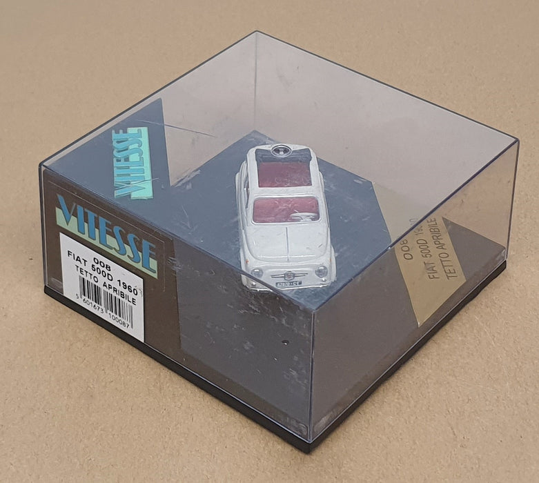 Vitesse 1/43 Scale Diecast 008 - 1960 Fiat 500D Tetto Aprible - White