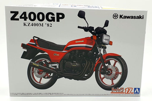 Aoshima 1/12 Scale Unbuilt Kit 64788- 1982 Kawasaki KZ400M Z400GP Bike