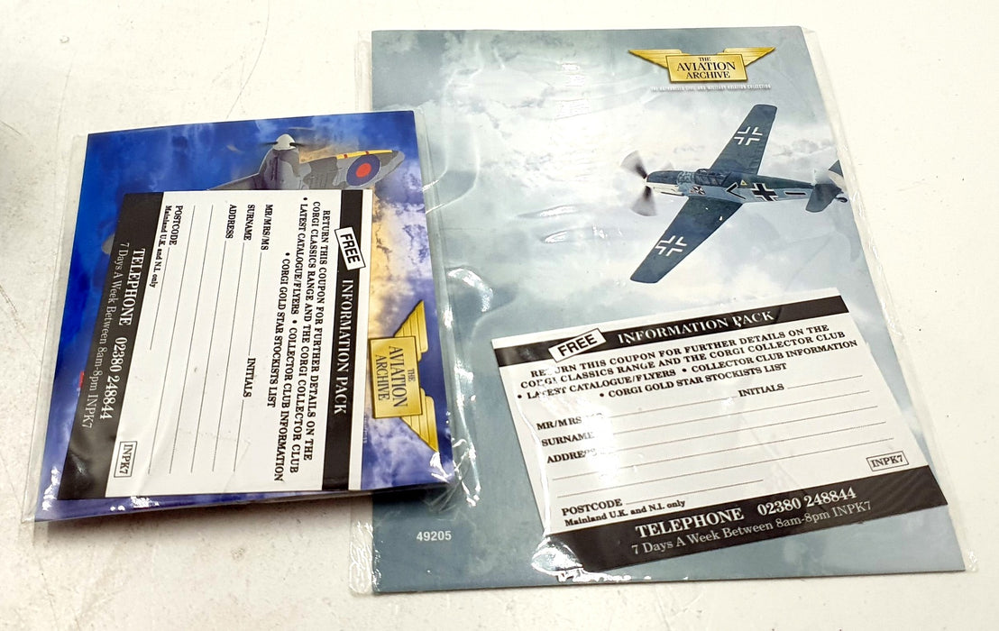 Corgi 1/72 Scale Diecast 49205 - Messerschmitt Bf109E With Captured Notes