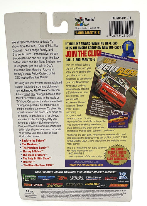 Johnny Lightning 1/64 Scale 431-01A - DeLorean Back To The Future Car Show Card