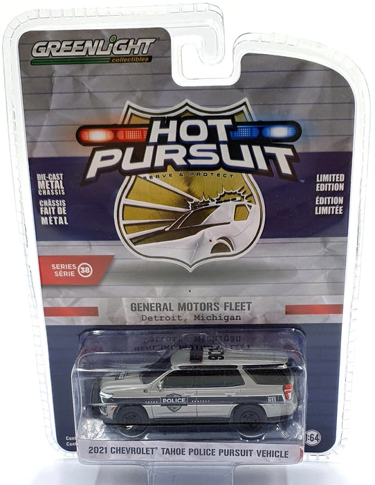 Greenlight 1/64 Scale 42960-F 2021 Chevrolet Tahoe Police Car - Silver