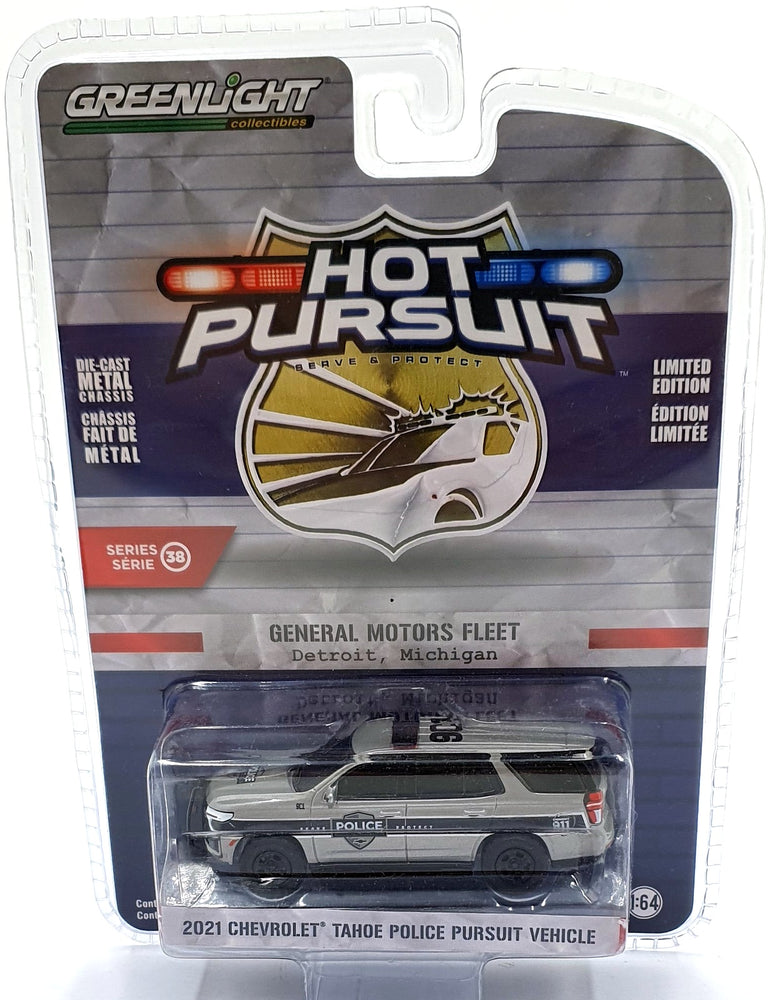 Greenlight 1/64 Scale 42960-F 2021 Chevrolet Tahoe Police Car - Silver