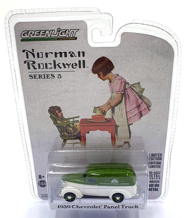 Greenlight 1/64 Scale 54040-A - 1939 Chevrolet Panel Truck - Green/White