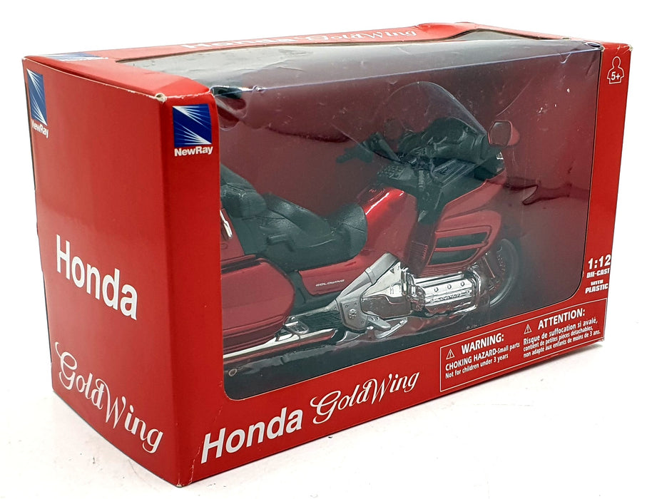 NewRay 1/12 Scale 57253 - Honda Gold Wing Motorbike - Met. Red