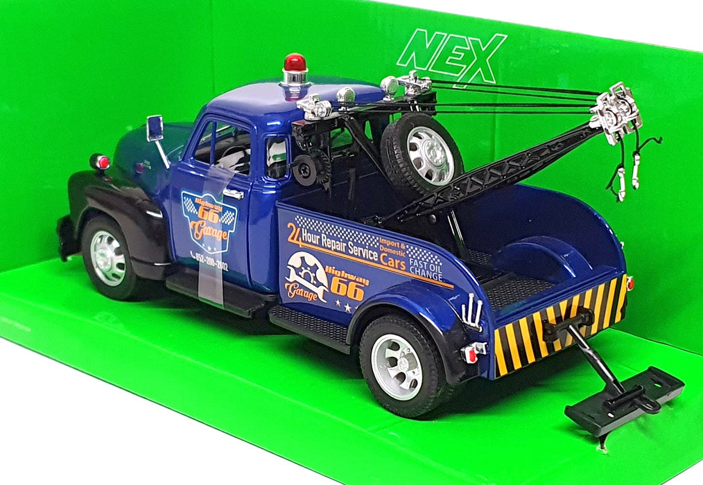 Welly 1/24 Scale 22086S-W - 1953 Chevrolet Tow Truck Highway 66 - Met. Blue