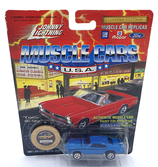 Johnny Lightning 1/64 Scale 200-160 - Muscle Cars 1969 Pontiac GTO Judge - Blue