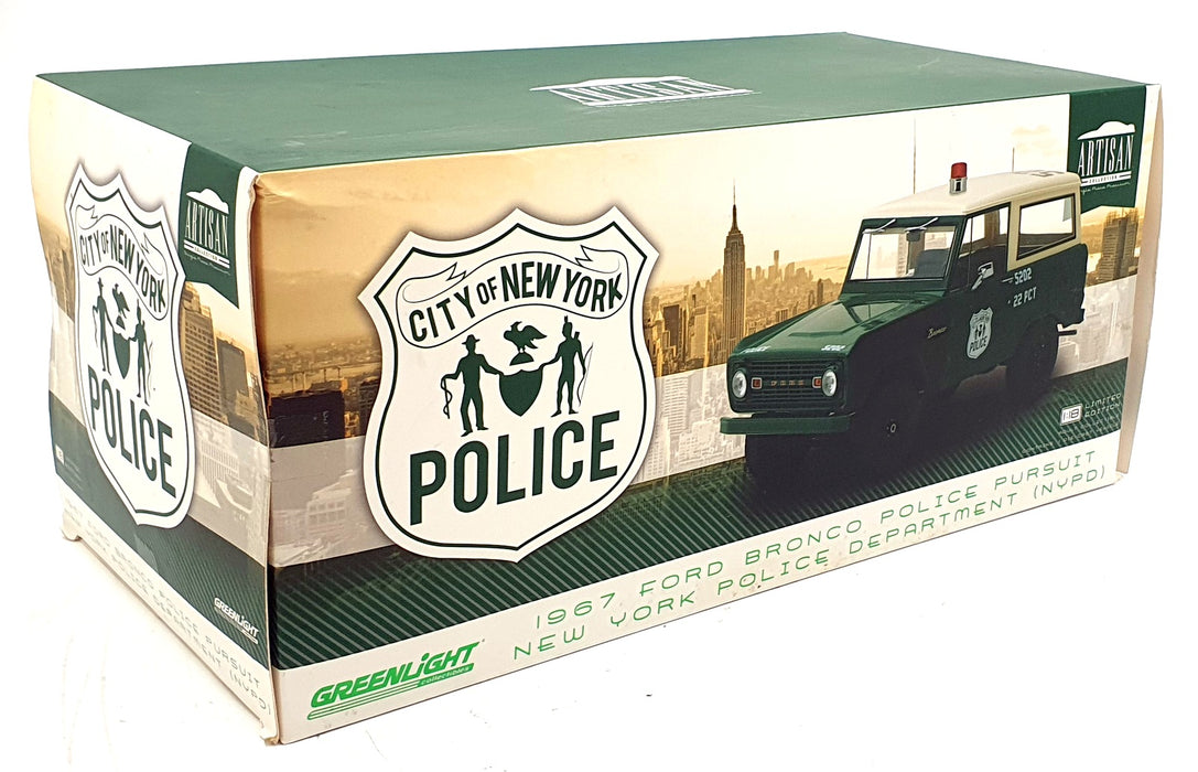 Greenlight 1/18 Scale 19036 - 1967 Ford Bronco Police Vehicle NYPD